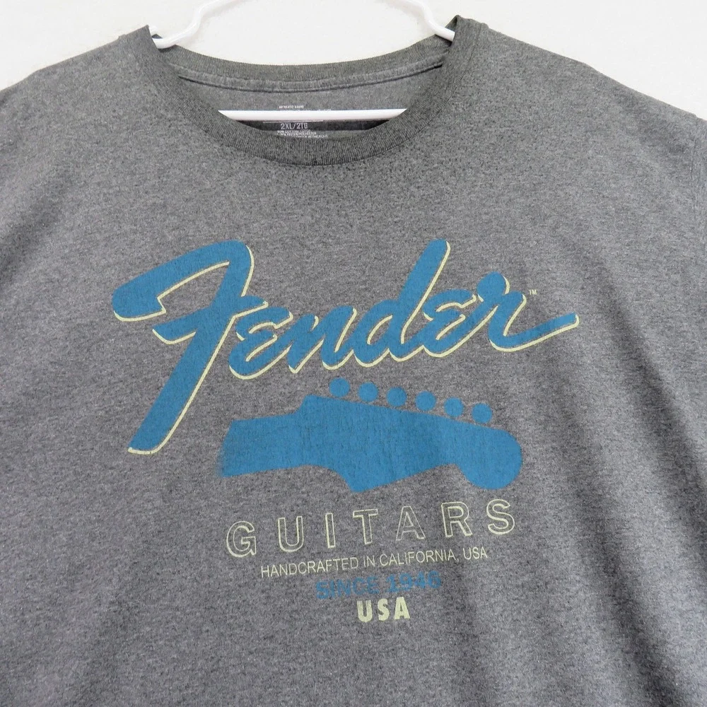 Fender Guitars Shirt Mens 2XL‎ Graphic Tee California USA Music Vintage Style